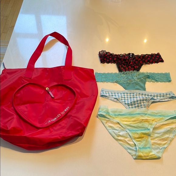 Victoria's Secret Other - 🆕 Victoria's Secret Red Tote with Assorted Panties Underwear, Size M